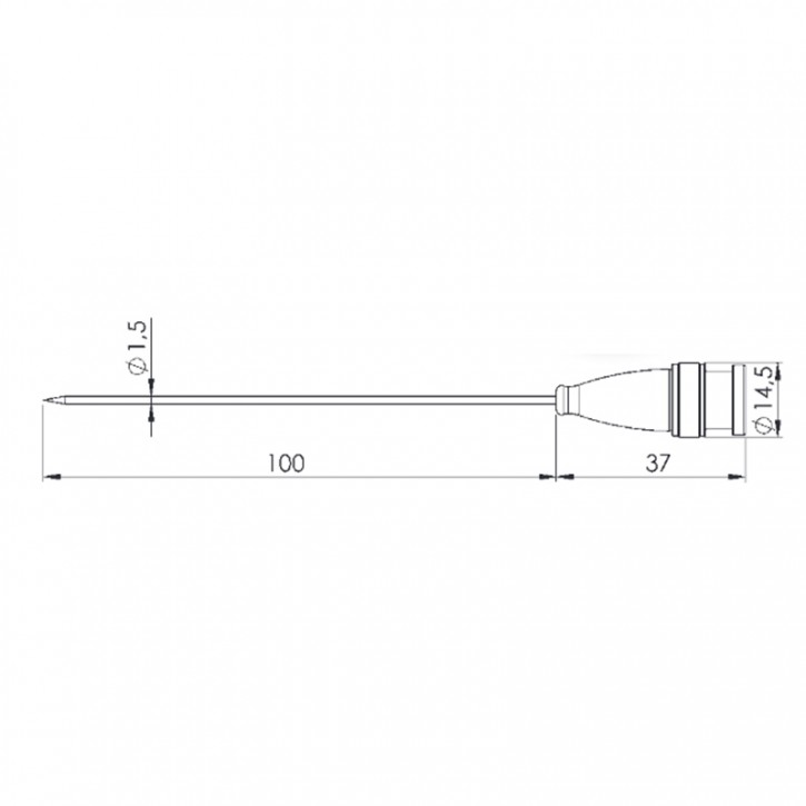 GF 2T-E1.5-A-BNC | Pt1000-Einstechfühler ohne Kabel