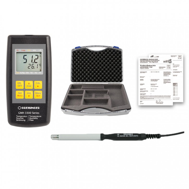 GMH 3351-TFS-WPF4 | Komplettset zur Luftfeuchte-/Strömungs-/Temperaturmessung