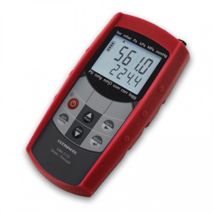 GMH 5155 | wasserdichtes Druckmessgerät für zwei Sensoren mit Logger- und Alarmfunktion